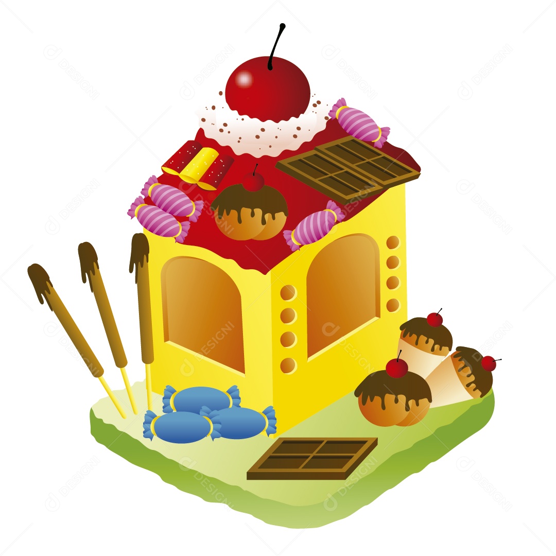 Casa de Doces Ilustração Vetor EPS
