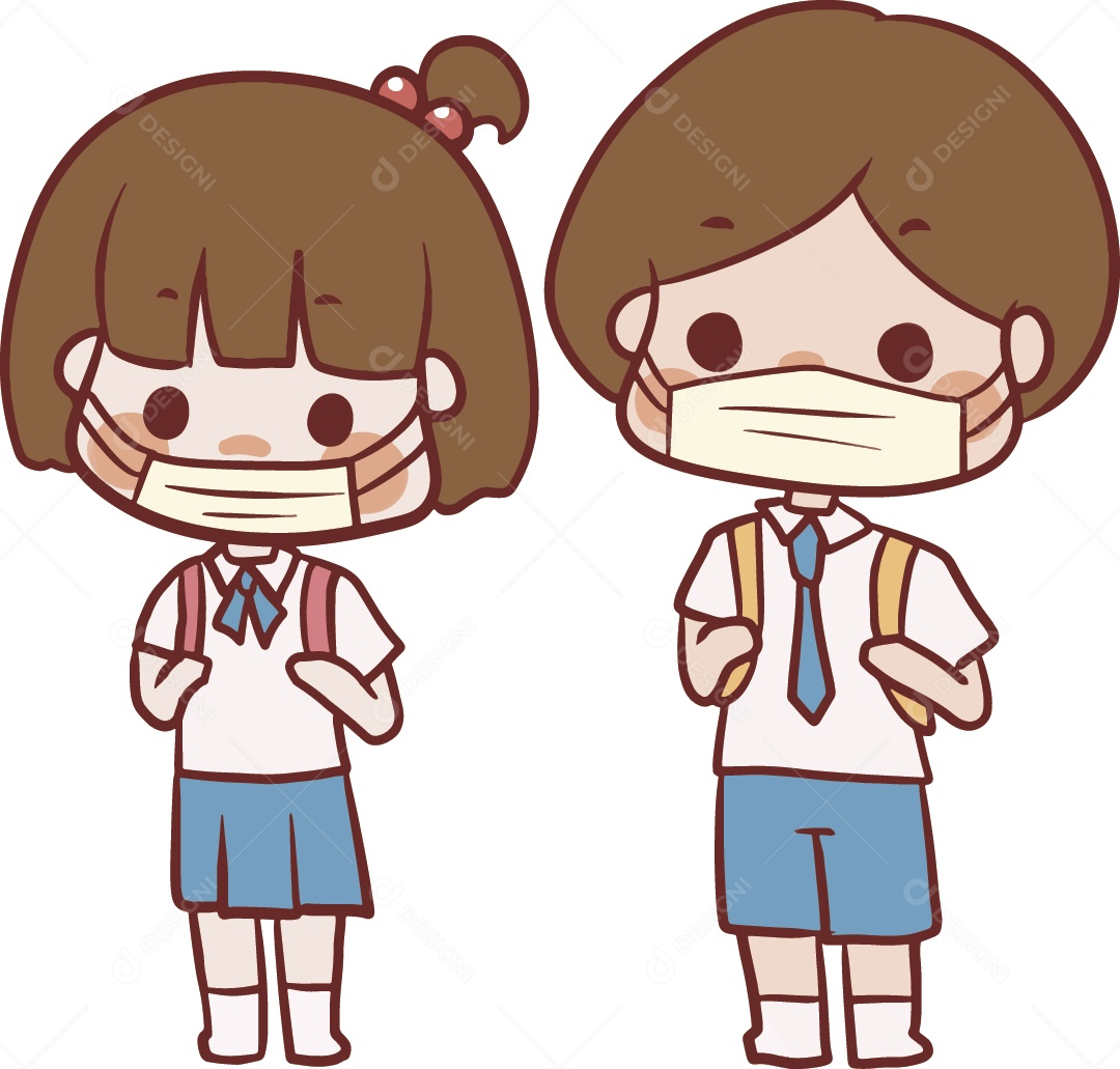 Garotos de Mascara Ilustração Vetor EPS