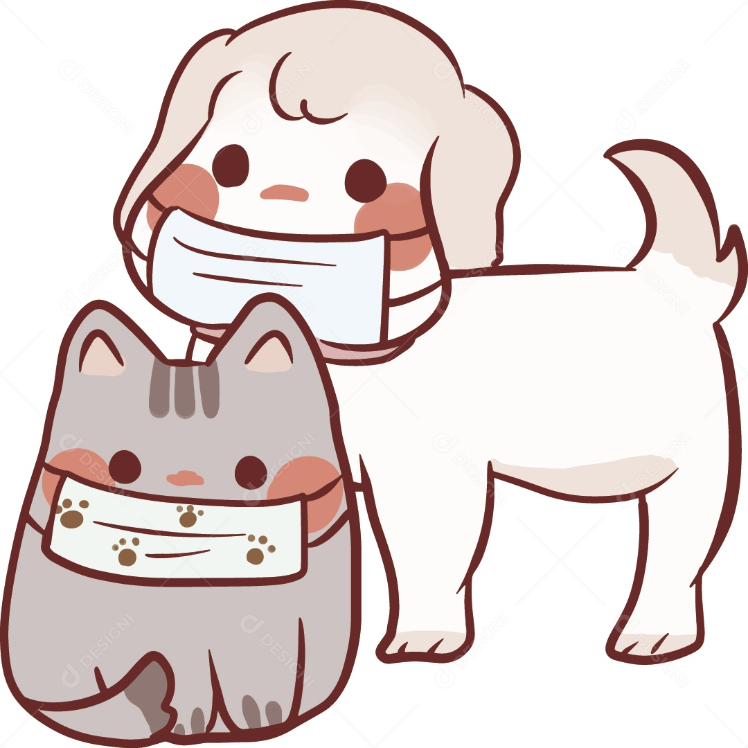 Cachorro com Mascara de Ilustração Vetor EPS