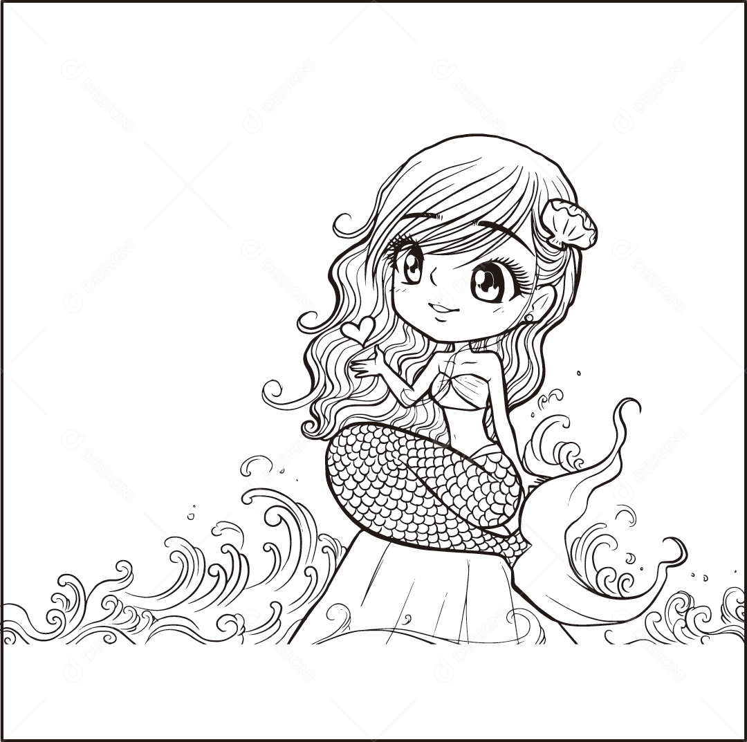 Desenho de uma Menina Vetor EPS