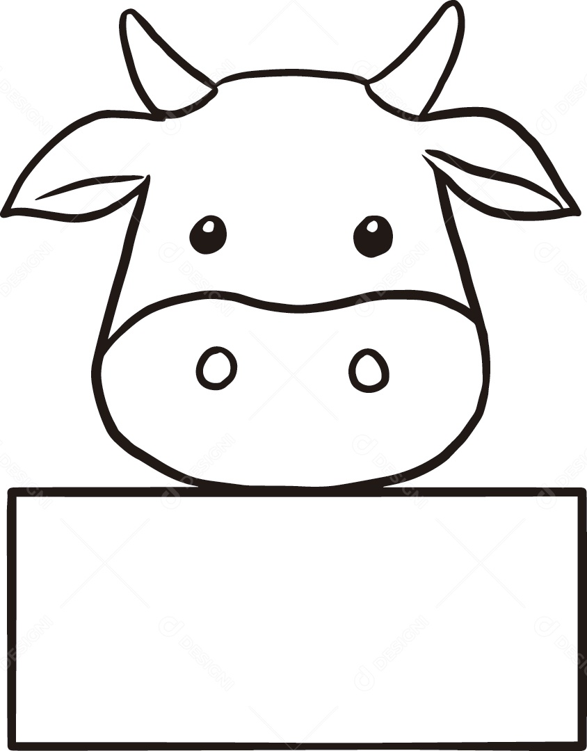 Desenho de uma Vaca Vetor EPS