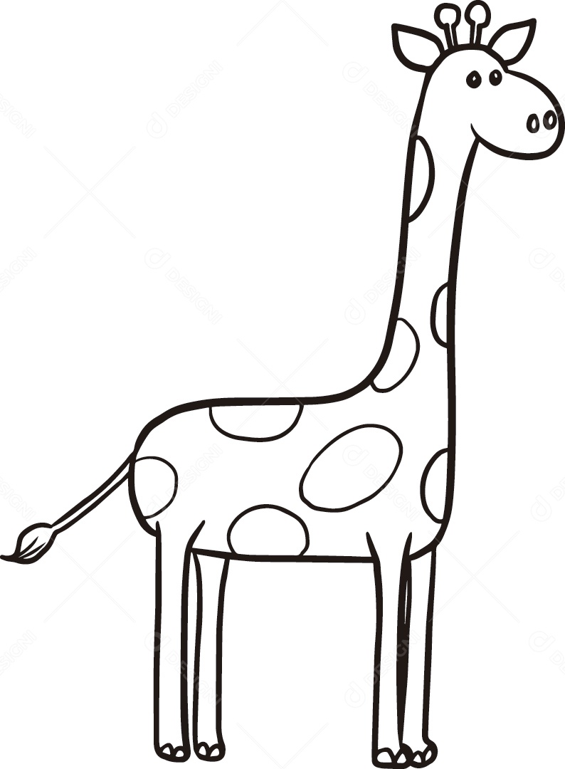 Desenho de uma Girafa Vetor EPS