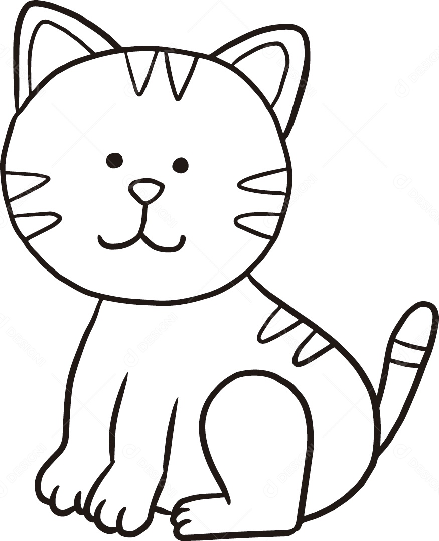 Desenho de um Gato Vetor EPS