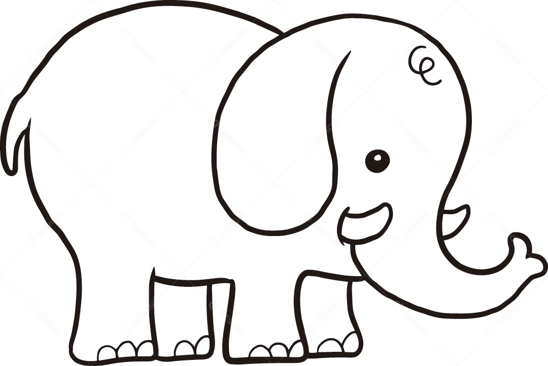 Desenho de Elefante Vetor EPS