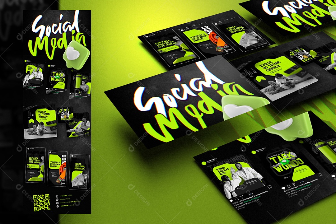 Apresentação Comercial Behance Artes Marciais PSD Editável