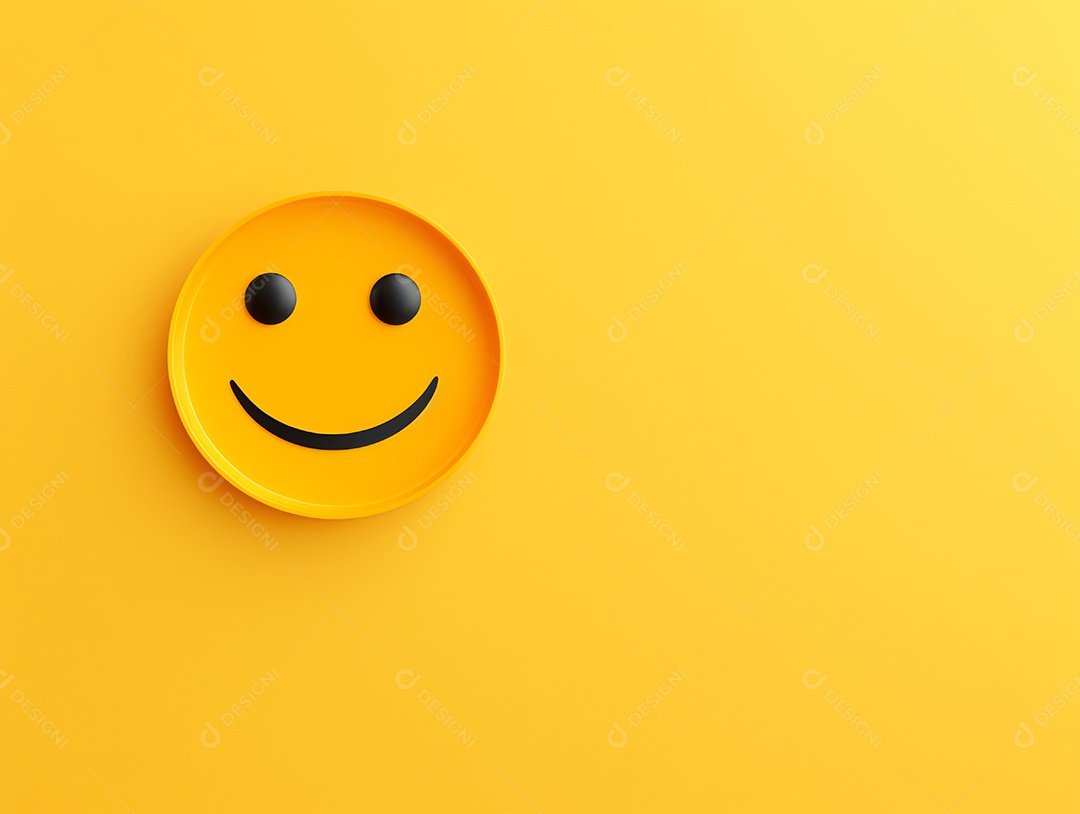 Dia mundial do sorriso com sinal emoji de sorriso em fundo amarelo