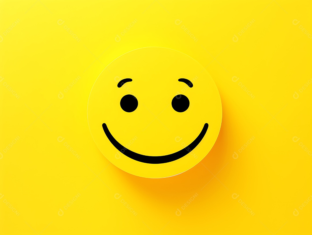 Dia mundial do sorriso com sinal emoji de sorriso em fundo amarelo