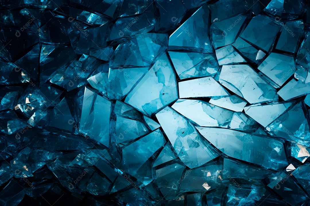 imagens de vidro quebrado, no estilo da arte de autodestruição, céu azul escuro