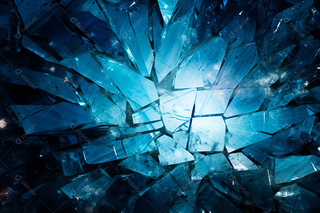 imagens de vidro quebrado, no estilo da arte de autodestruição, céu azul escuro
