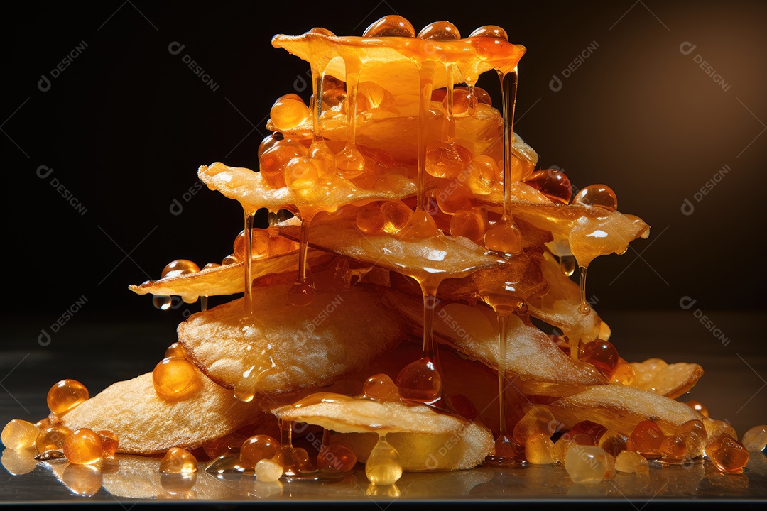 Deliciosas batatas crocantes sobre a mesa