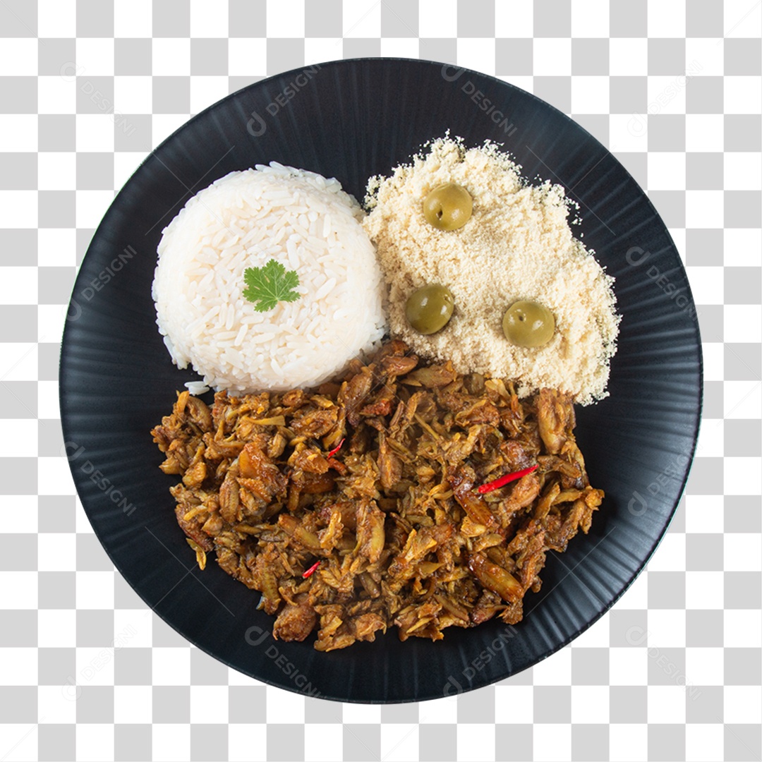 Refeição Servida em Prato PNG Transparente