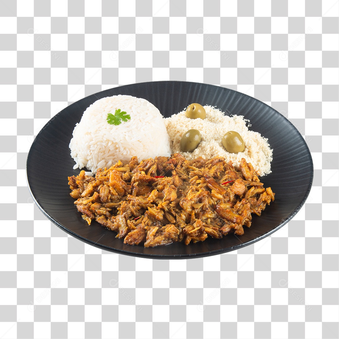 Refeição Servida em Prato PNG Transparente