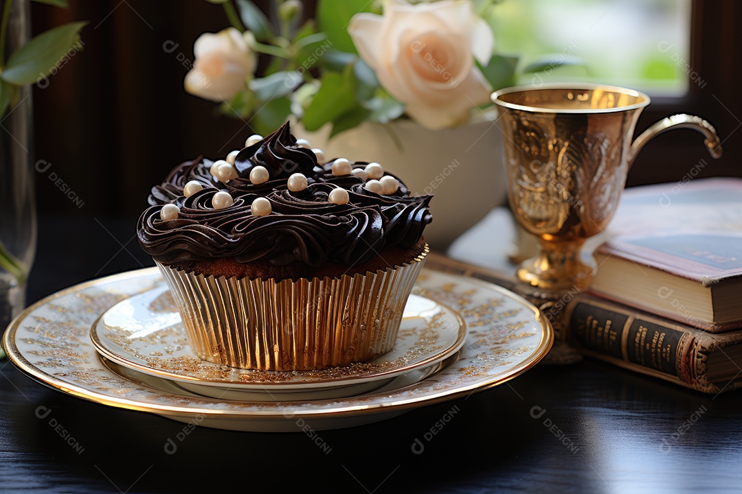 Delicioso cupcake sobre a mesa