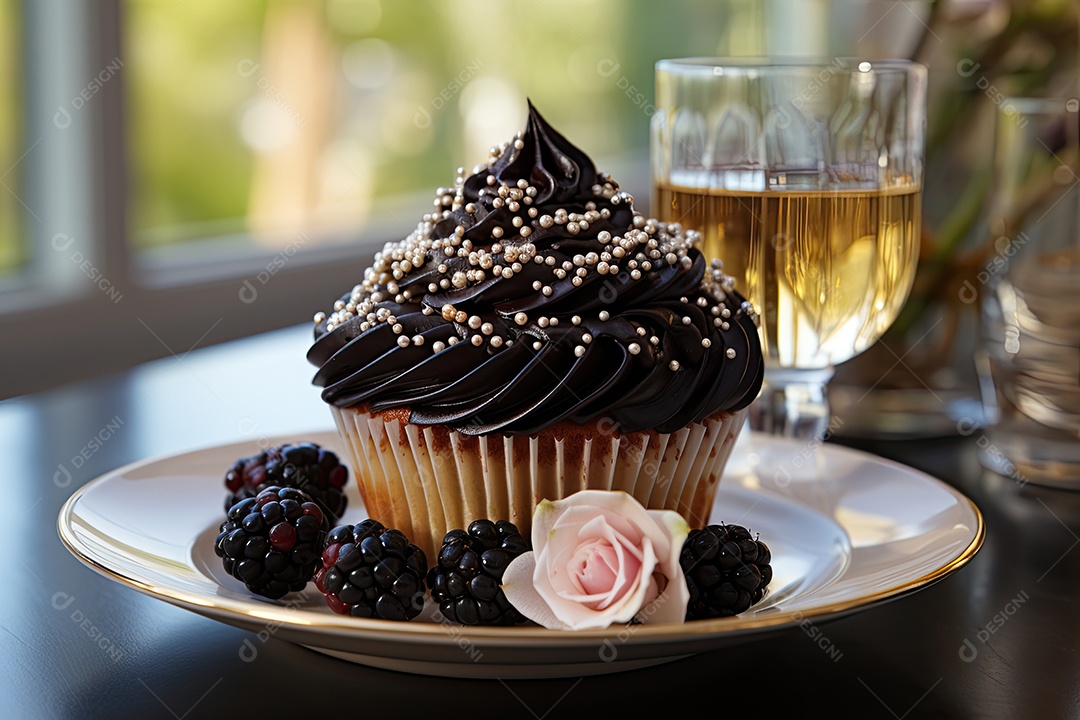 Delicioso cupcake sobre a mesa