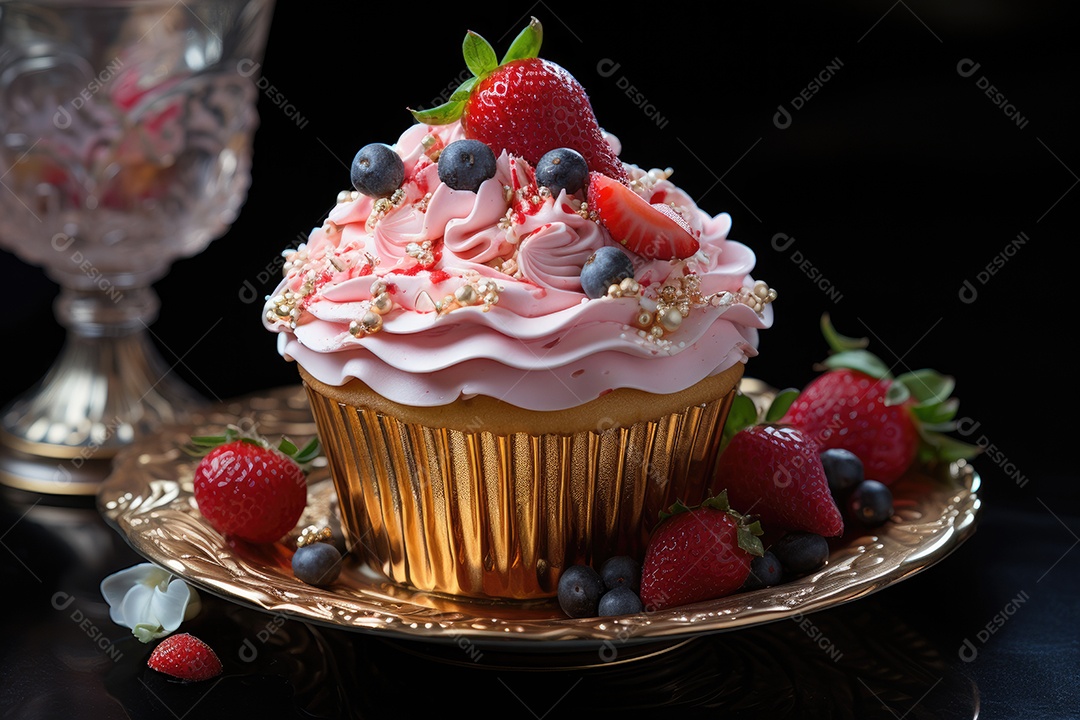 Delicioso cupcake sobre a mesa
