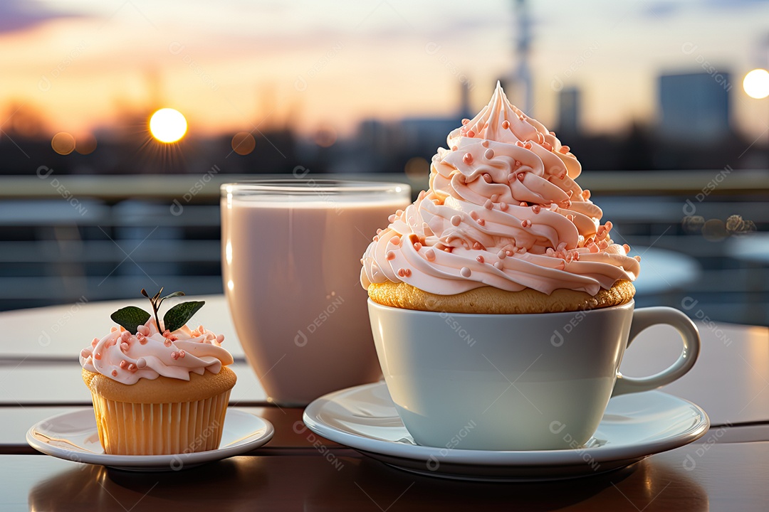 Delicioso cupcake sobre a mesa