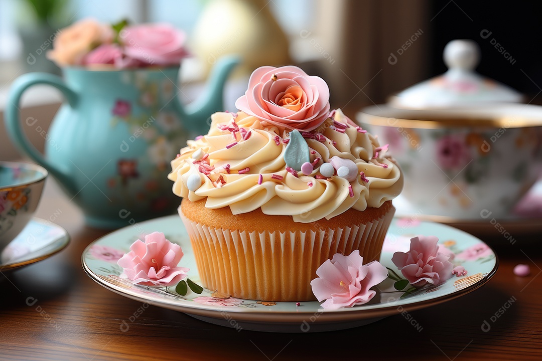 Delicioso cupcake sobre a mesa