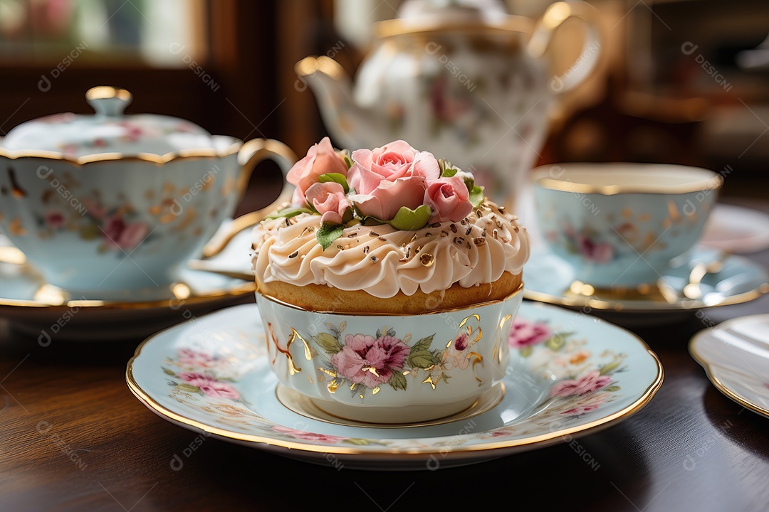 Delicioso cupcake sobre a mesa