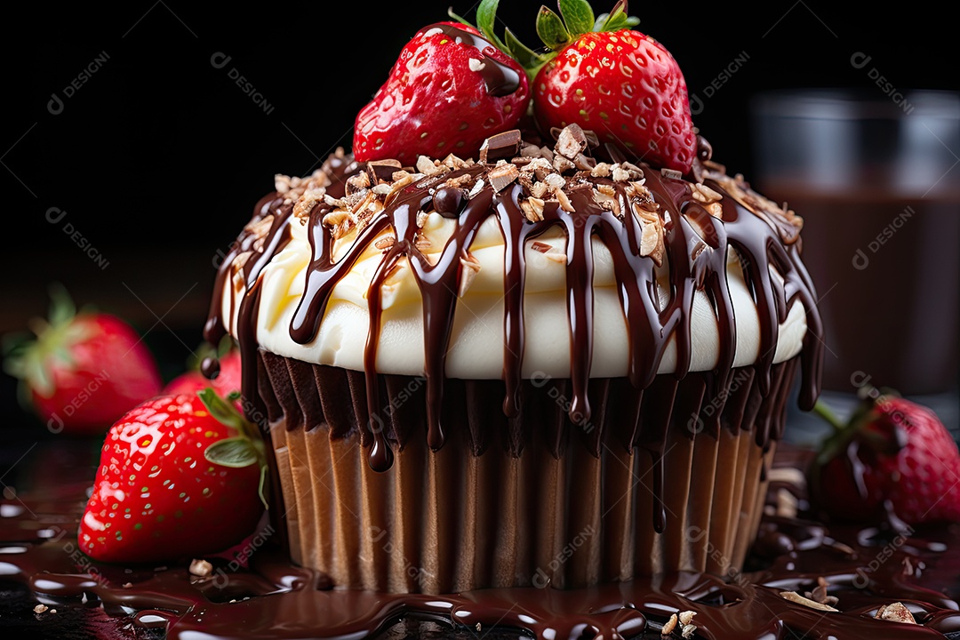 Delicioso cupcake sobre a mesa