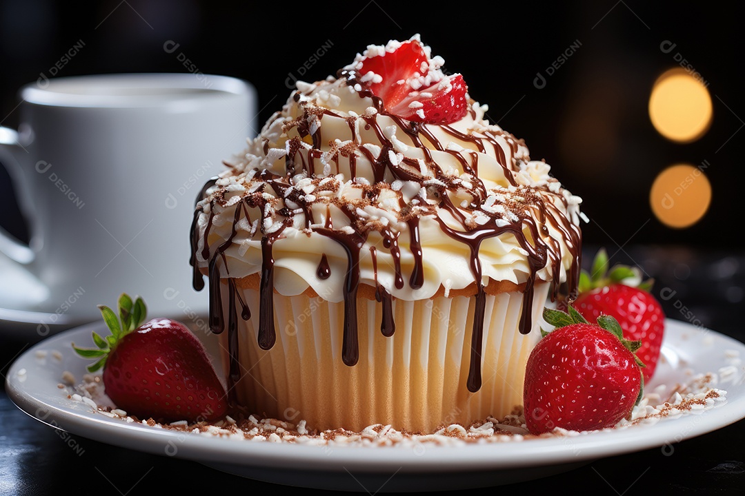 Delicioso cupcake sobre a mesa