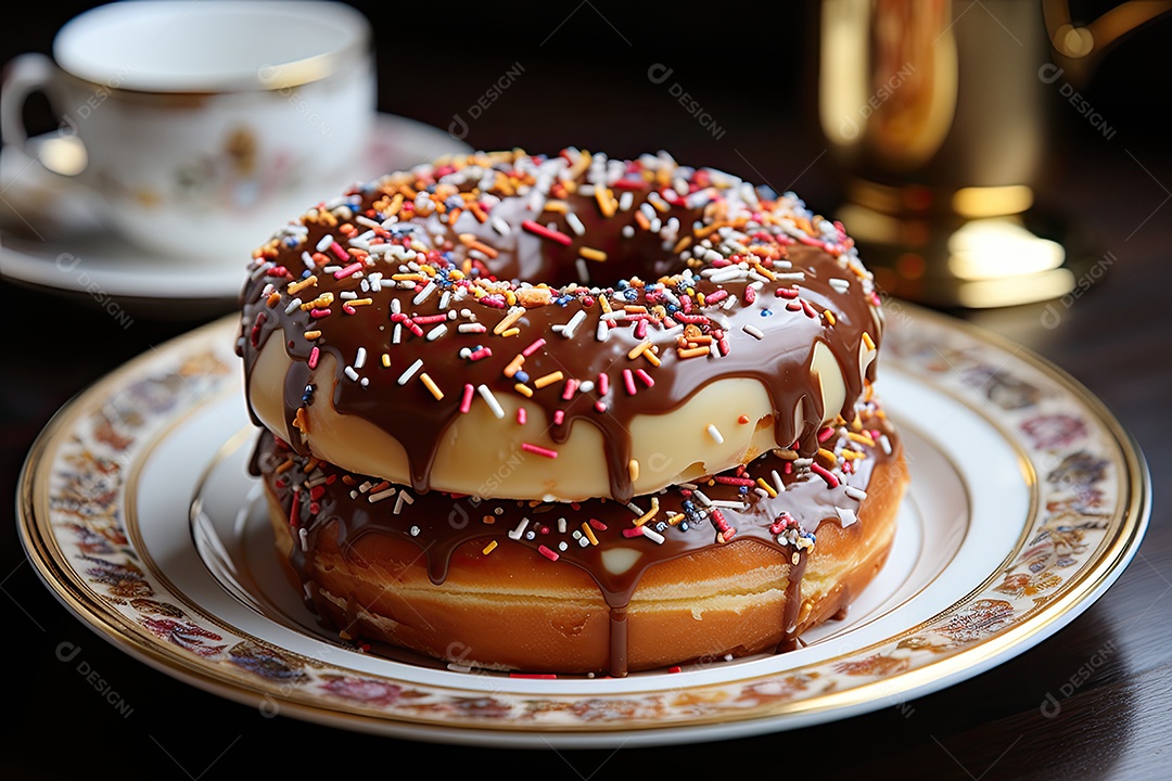 Delicioso donuts recheado e confeitado