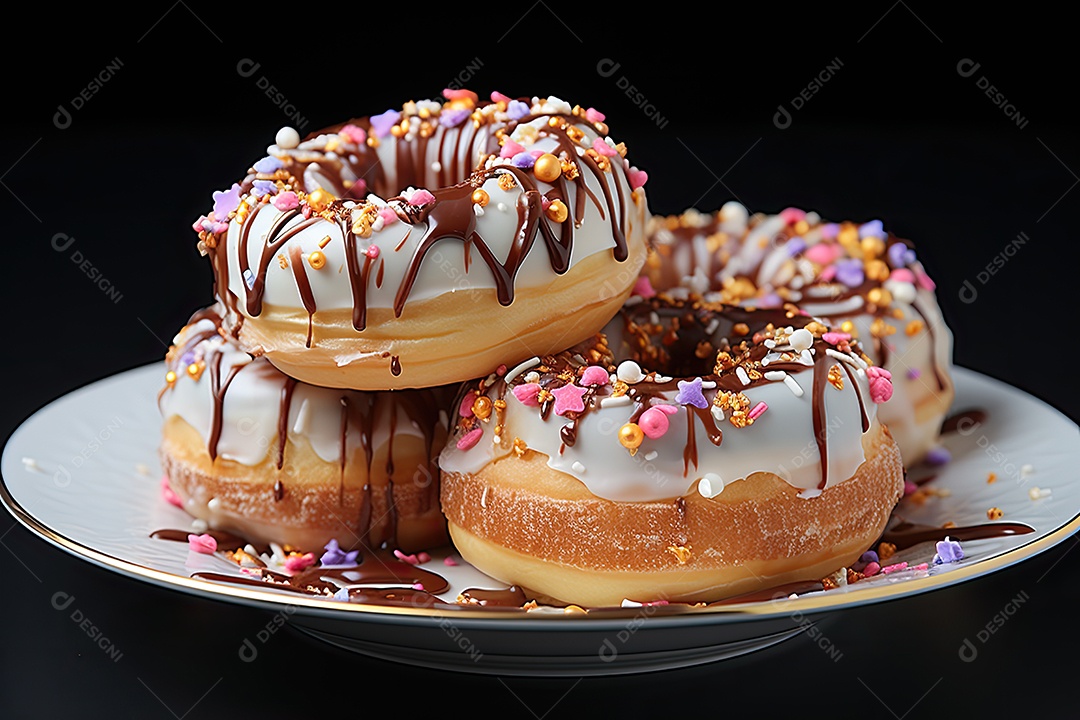 Delicioso donuts recheado e confeitado