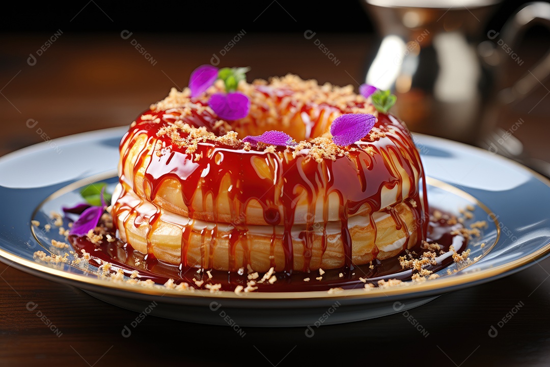 Delicioso donuts recheado e confeitado
