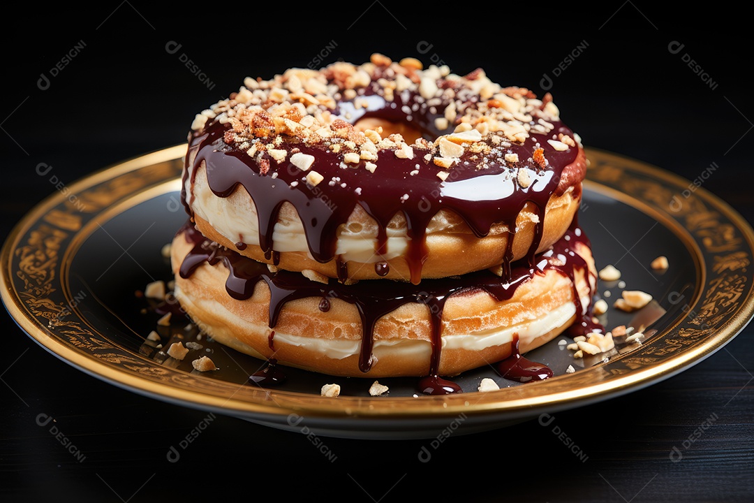 Delicioso donuts recheado e confeitado