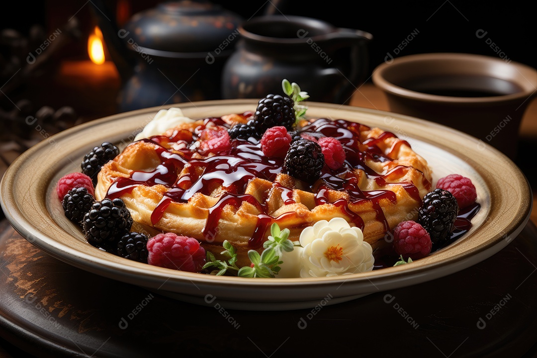 Torta caseira de frutas frescas recém saídas do forno.