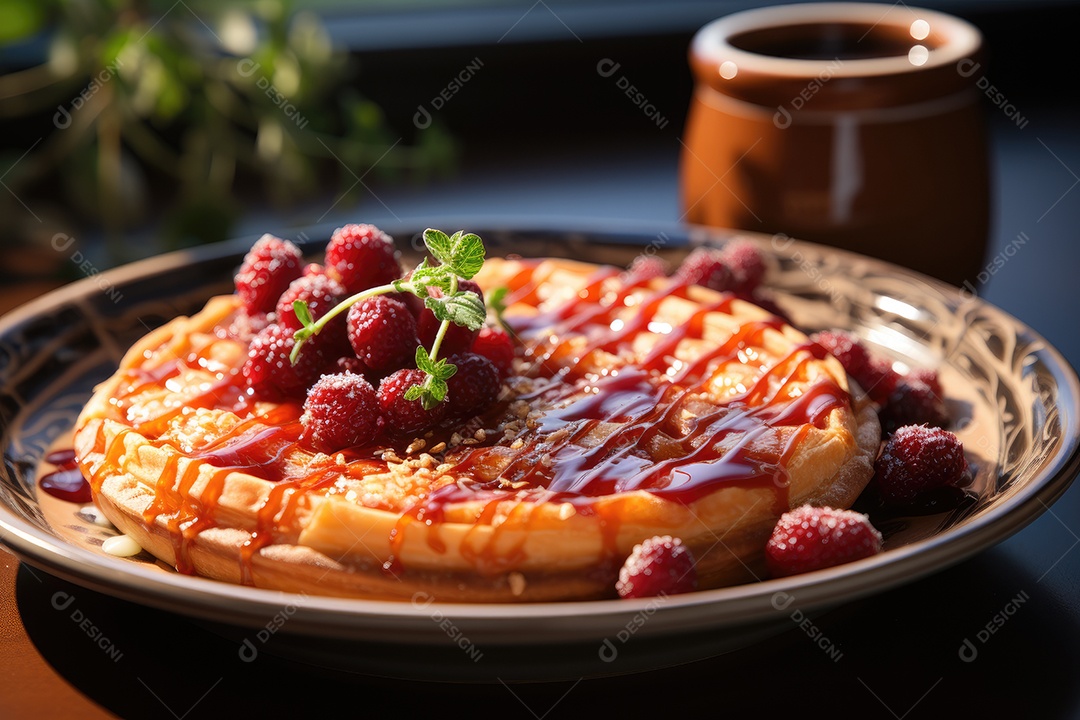 Torta caseira de frutas frescas recém saídas do forno.