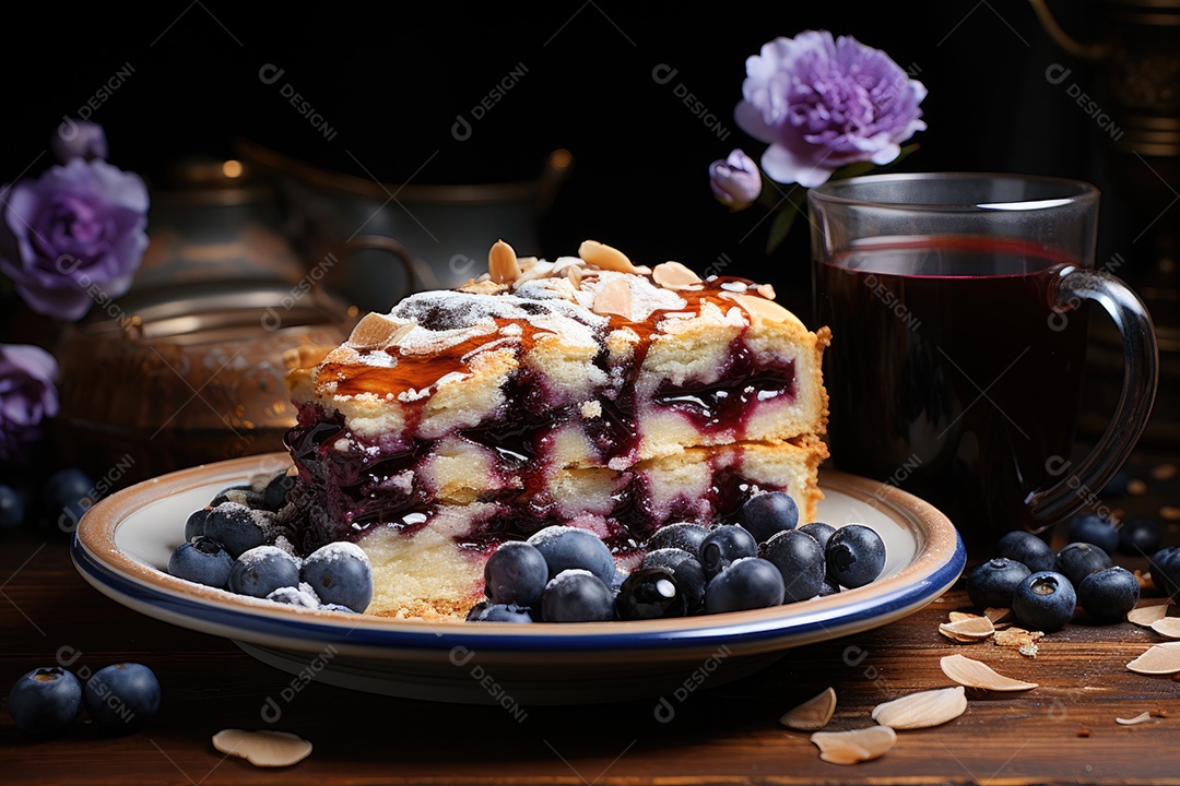 Torta de frutas vermelhas sobre a mesa