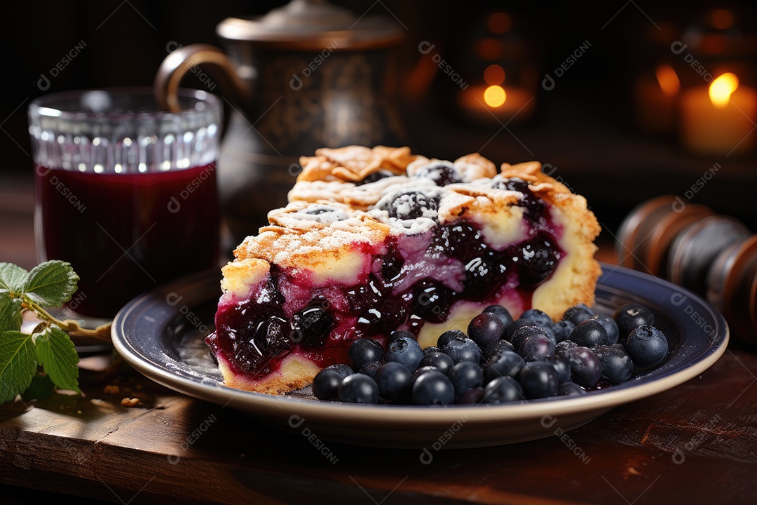 Torta de frutas vermelhas sobre a mesa