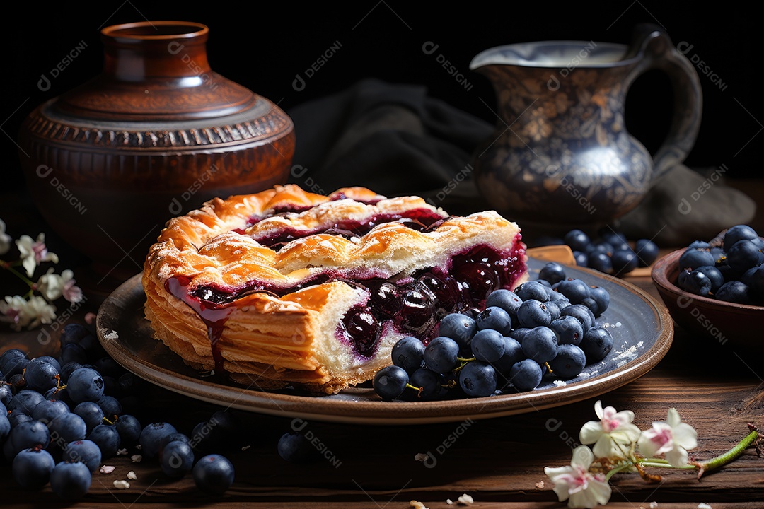 Torta de frutas vermelhas sobre a mesa