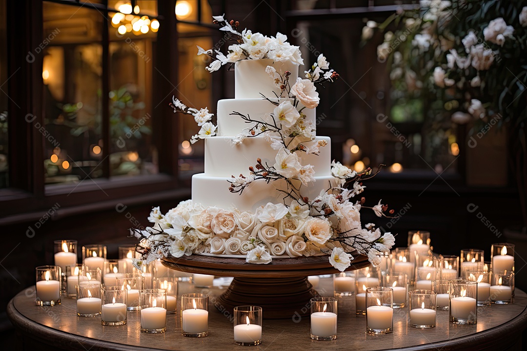 Lindo bolo decorado com flores