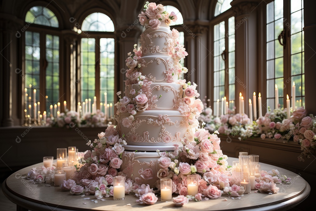 Lindo bolo decorado com flores