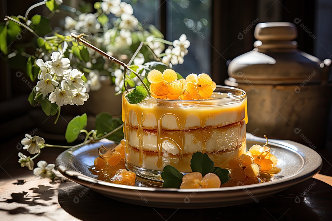 Delicioso pudim de caramelo