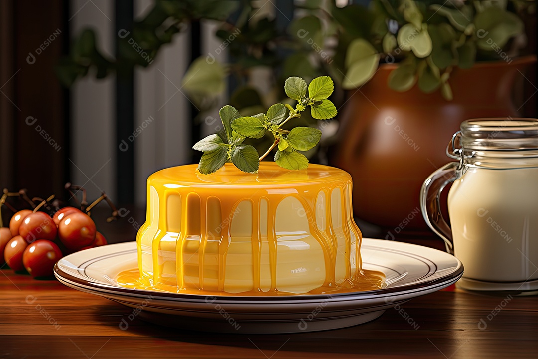 Delicioso pudim de caramelo