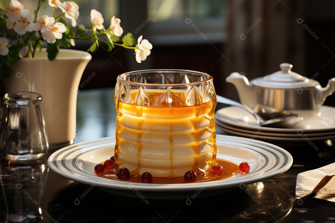 Delicioso pudim de caramelo