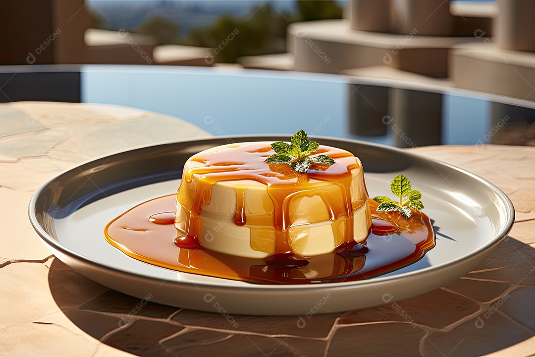 Delicioso pudim de caramelo