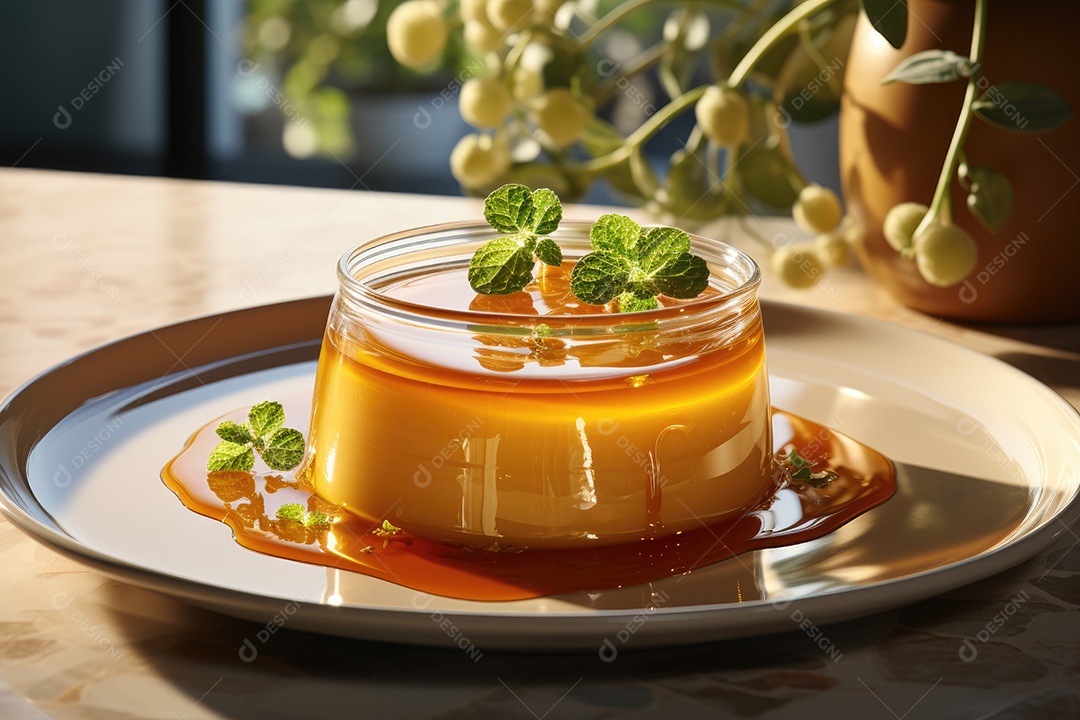 Delicioso pudim de caramelo