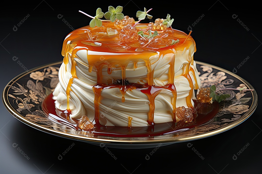 Delicioso pudim de caramelo