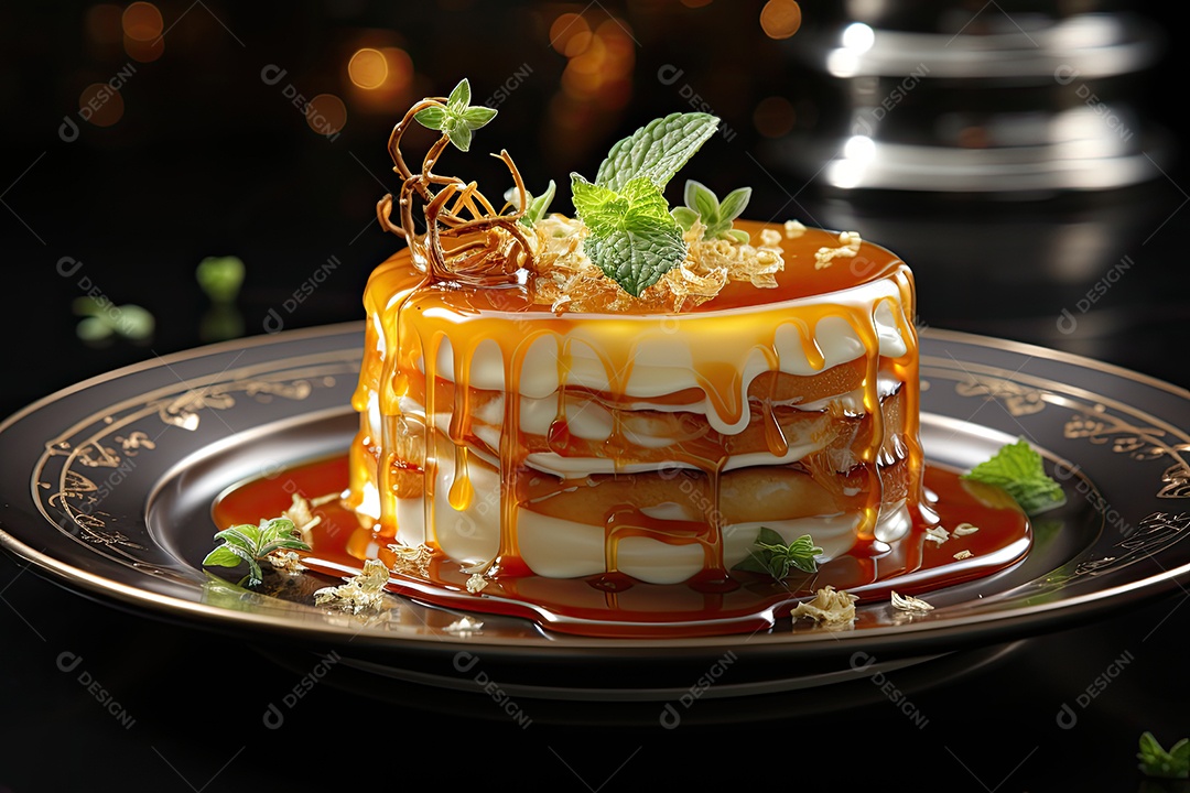 Delicioso pudim de caramelo