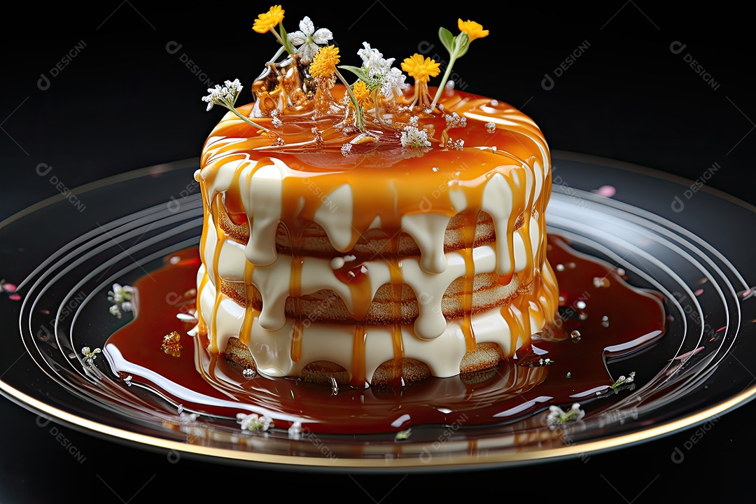 Delicioso pudim de caramelo