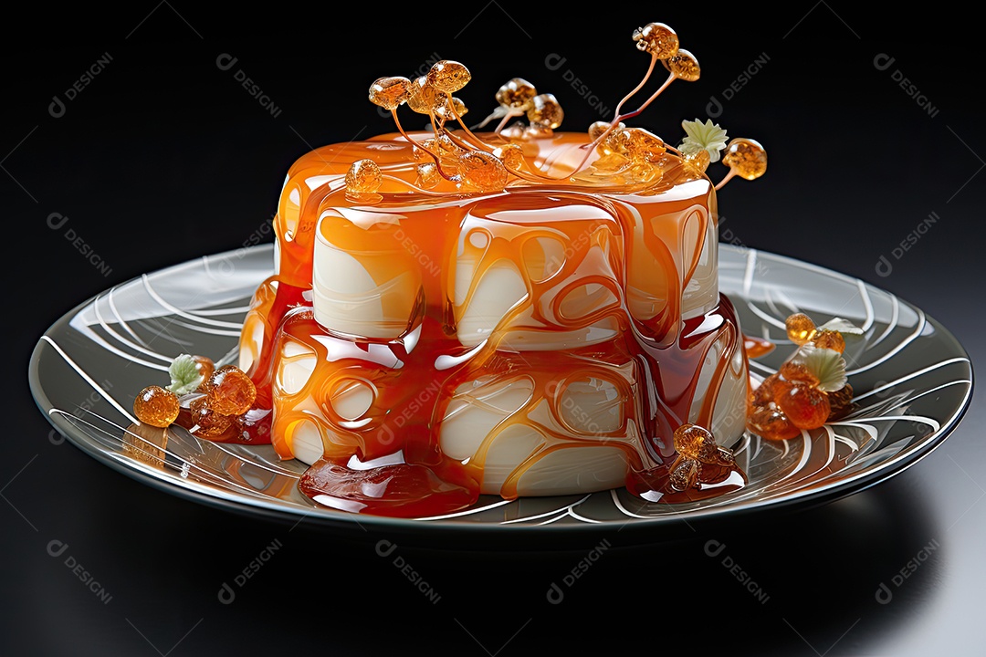 Delicioso pudim de caramelo