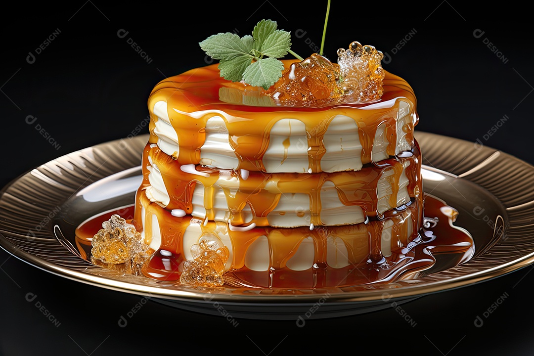 Delicioso pudim de caramelo