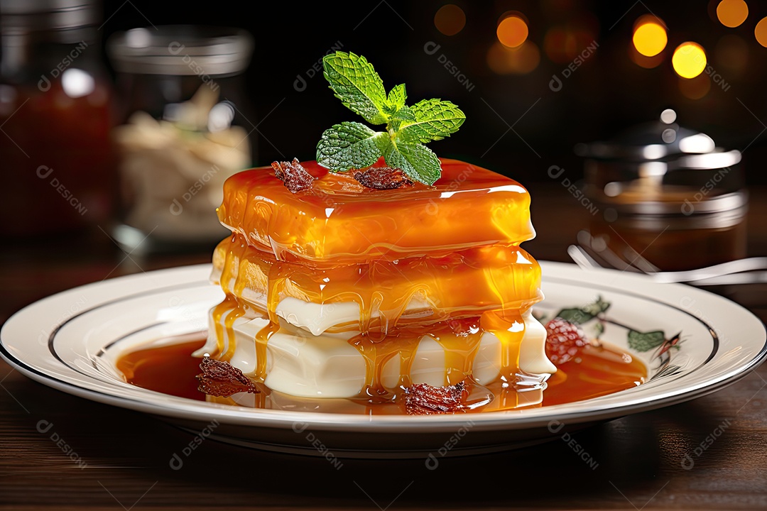 Delicioso pudim de caramelo