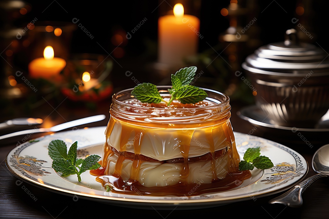 Delicioso pudim de caramelo
