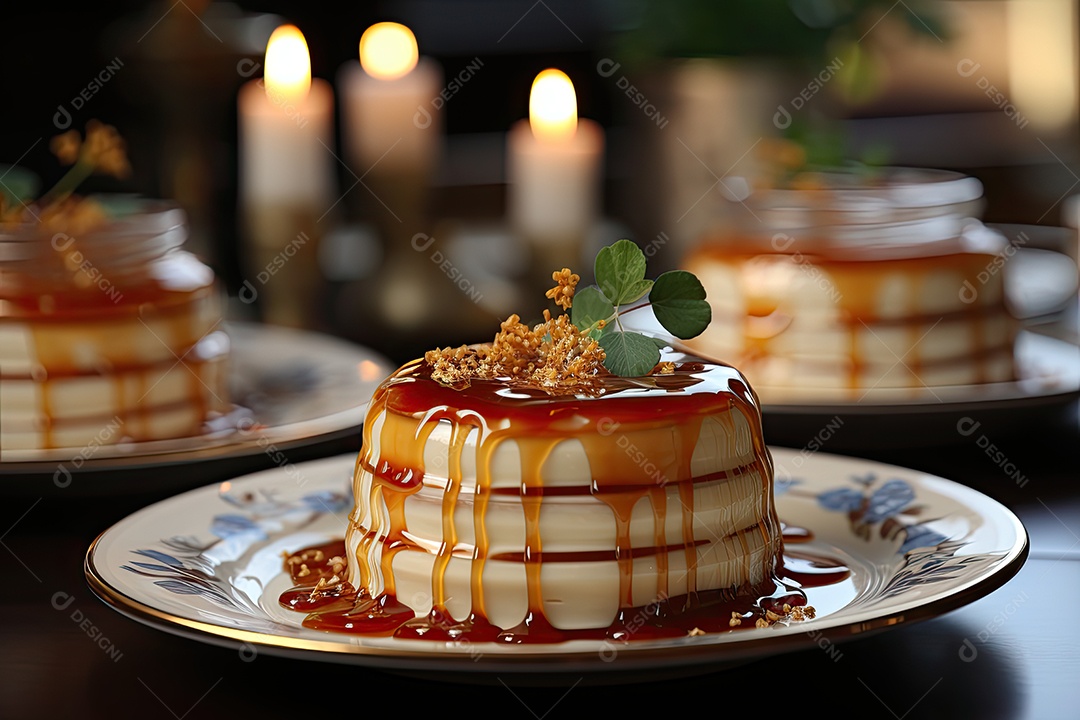 Delicioso pudim de caramelo