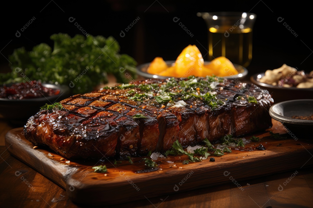 Picanha grelhada com abacaxi e alecrim, chamas dançantes. (3)