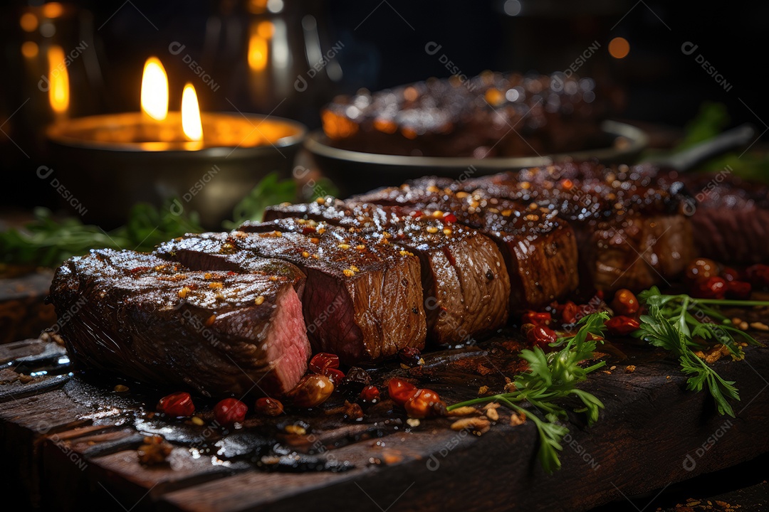 Picanha suculenta grelhada sobre brasas, amigos ao redor, risadas no ar. (2)